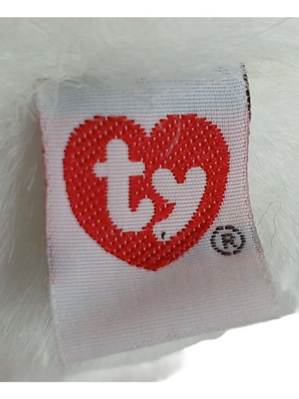 Ty White Teddy Bear I Love You Mom Heart Purple Ribbon 1997 Romeo 14
